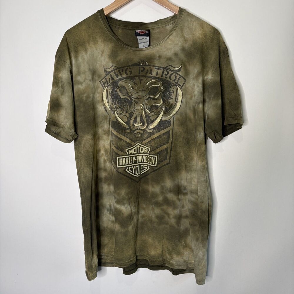 Harley Davidson Graphic T-Shirt Hawg Patrol Kauai Hawaii Tie-Dye Distressed XL